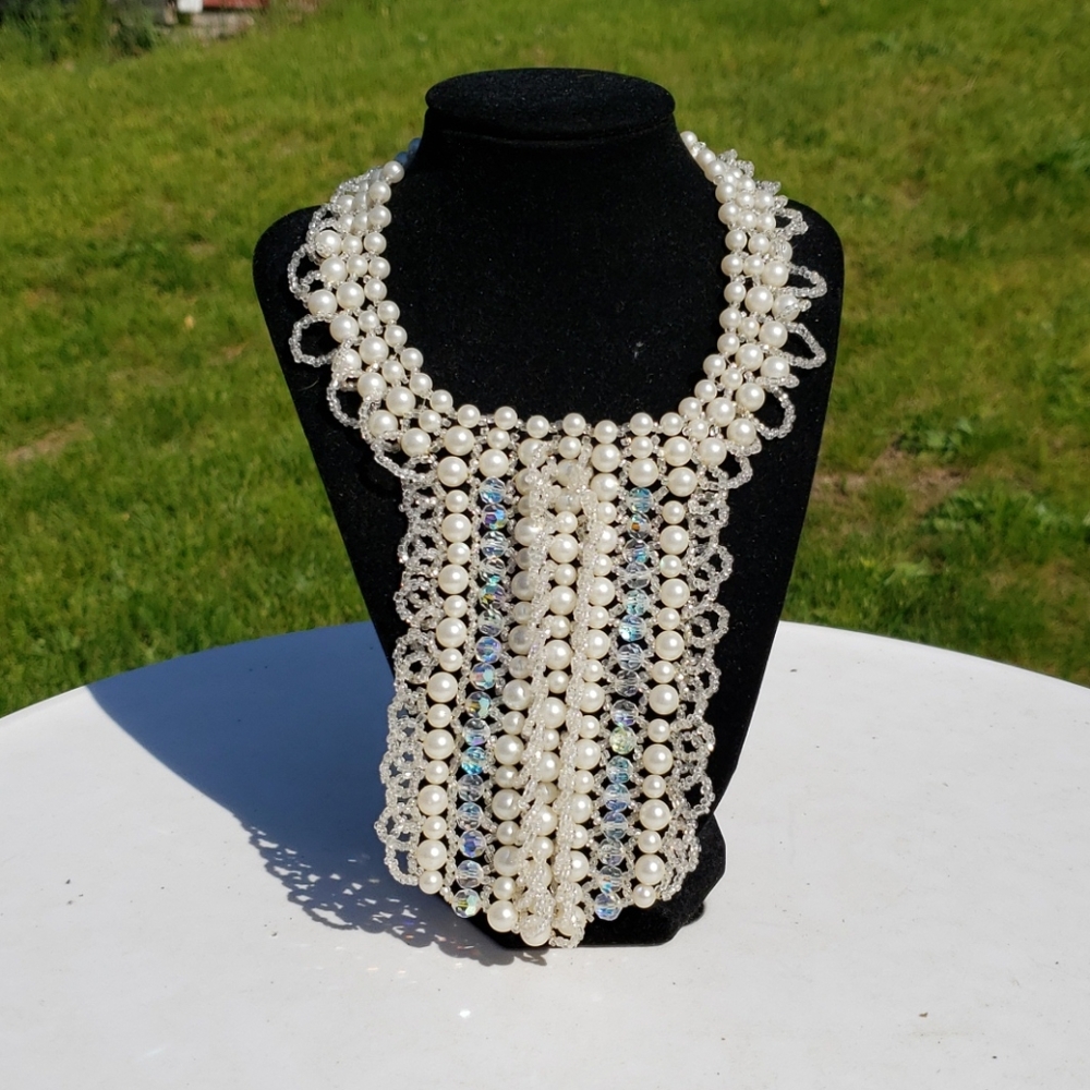 vintage glass necklace made in Czechoslovakia